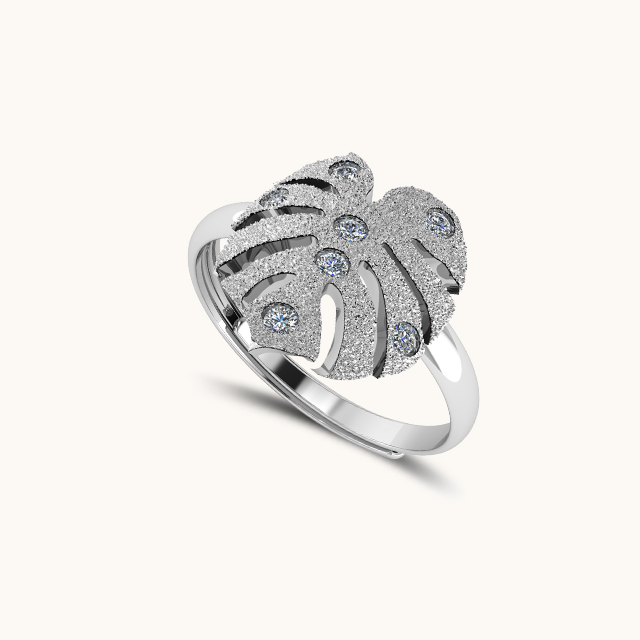 Janki Big Leaf Ring (Adjustable Size)