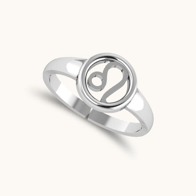 Pure 925 Silver Personalised Zodiac Leo Ring by Janki – thejanki.com