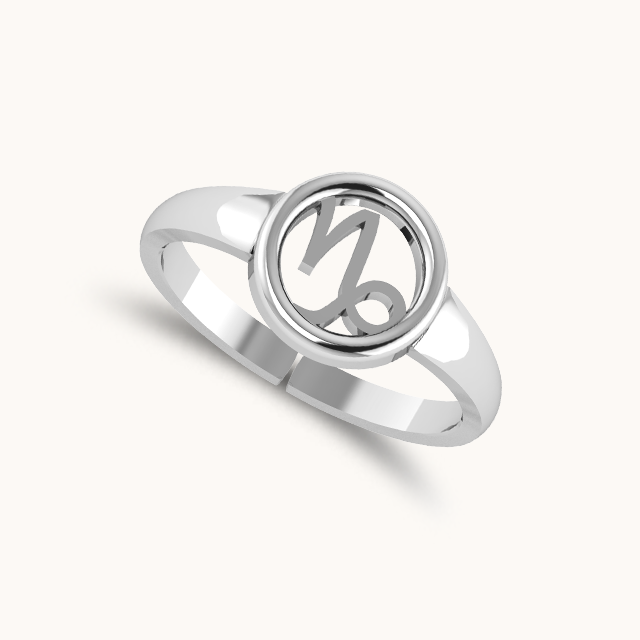 Pure 925 Silver Personalised Zodiac Capricorn Ring by Janki – thejanki.com