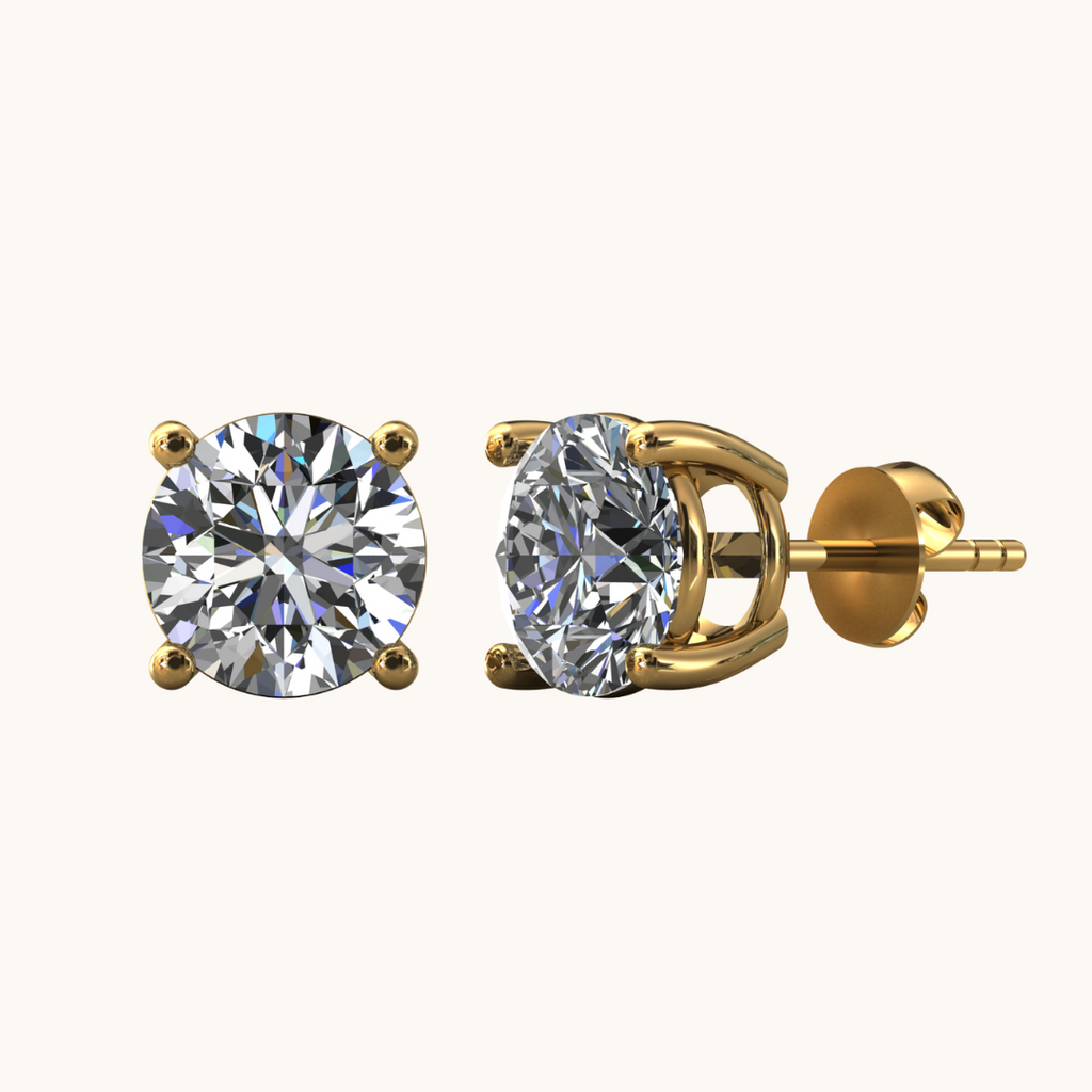 Large(8mm) Solitaire Diamond Zirconia Studd Earrings
