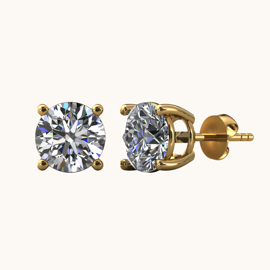 Large(8mm) Solitaire Diamond Zirconia Studd Earrings