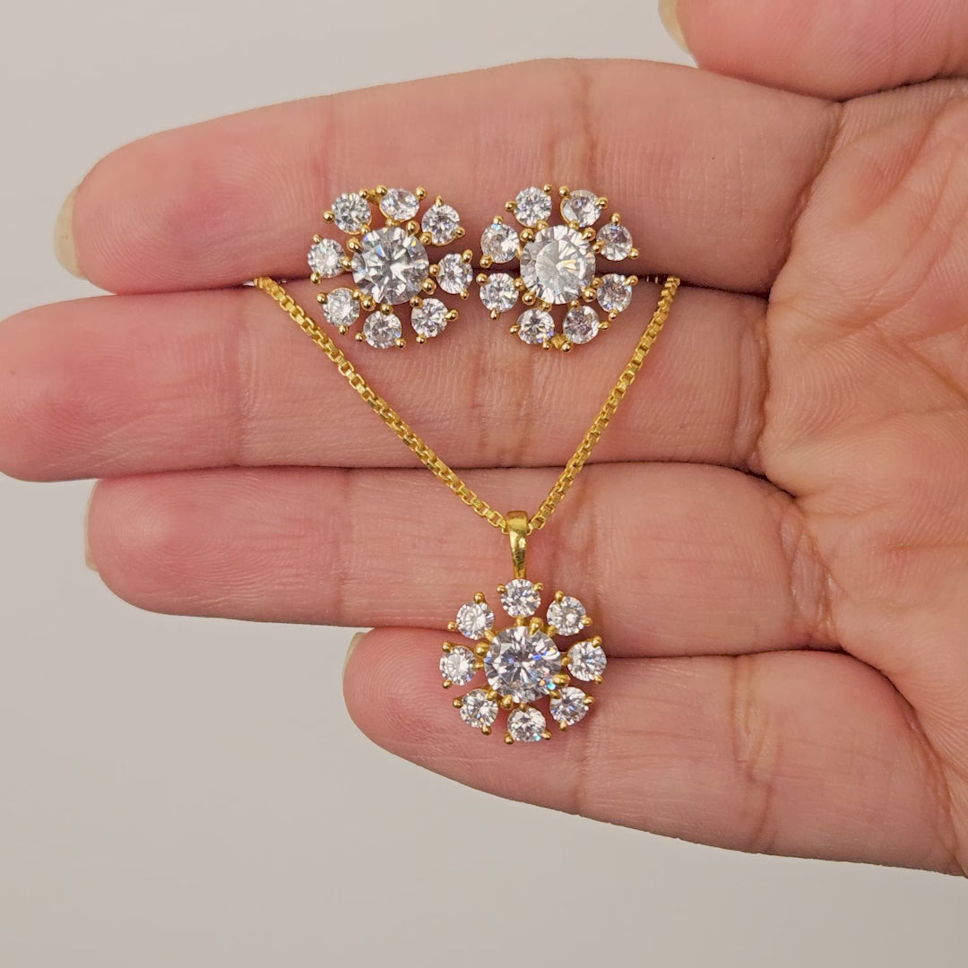 Lucky Solitaire Earring & Necklace Set